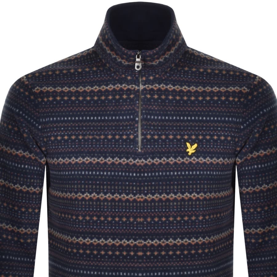 Alternative Image for ProductLyle And Scott Fairisle Half Zip FleeceNavy2